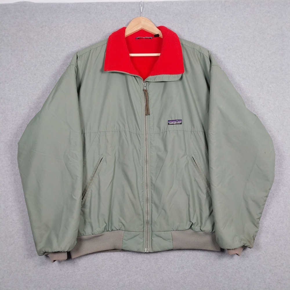Vintage Patagonia Shelled Synchilla Mens Large Green Red Lined Made In USA 90s